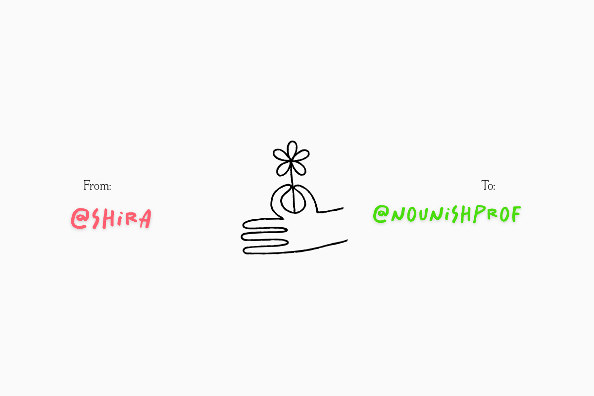 @shira surprised @nounishprof with Giftr